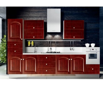 red modern pvc kitchen cabinet design