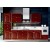 red modern pvc kitchen cabinet design