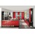 Red bright color acrylic kitchen cabinet design