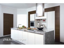 High gloss white contemporary kitchen cabinets