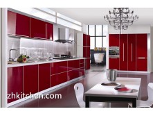 Lower cost of gloss red acrylic kitchen cabinet