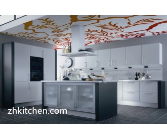 Glossy white modern kitchen cabinets Australian style