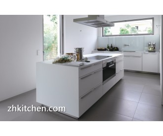 High gloss white prefab kitchen cabinets