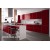 Red glossy prefabricated kitchen cabinets wholesale