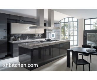 Australian standard Black lacquer kitchen cabinet