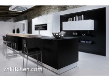 Black and white lacquer mdf kitchen cabinet