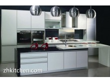Glossy white lacquer painted kitchen cabinets