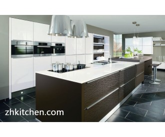 High gloss design white Italian kitchen cabinets