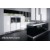 Small kitchen cabinet with high gloss black and white color