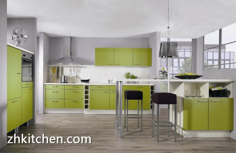 Green Color Designs Of Kitchen Hanging