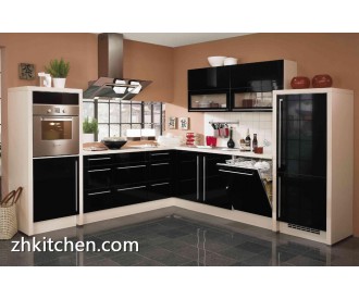 Black glossy kitchen furniture Guangzhou