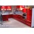 Customized red UV kitchen cabinet