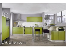 Green color designs of kitchen hanging cabinets