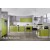 Green color designs of kitchen hanging cabinets