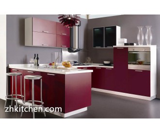 High gloss Red kitchen cabinet designs