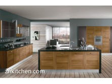Wooden grain PVC furniture kitchen cabinet