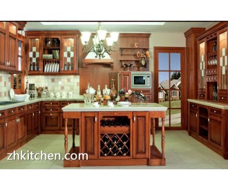 Ash wood kitchen cabinet design