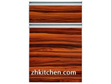 Natural wood grain kitchen cupboard doors