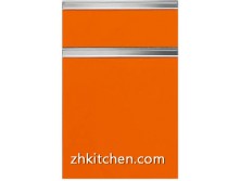 Orange solid door kitchen cabinet