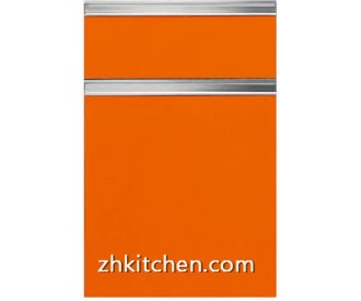 Orange solid door kitchen cabinet