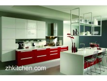 Red High Gloss Kitchen Cabinets