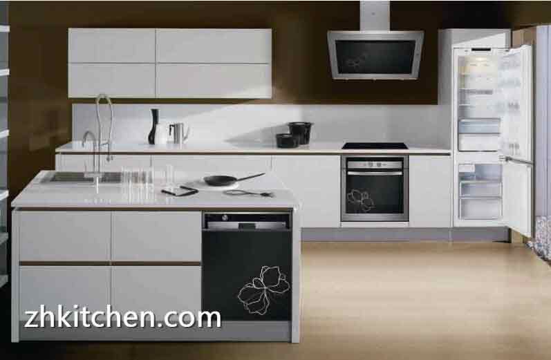 High Gloss White Acrylic Kitchen Cabinets Design