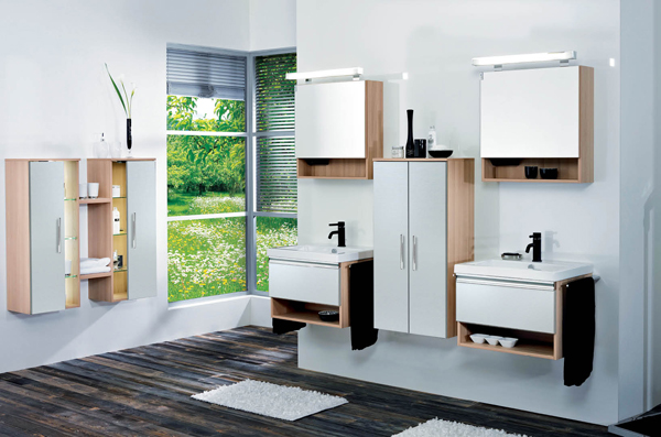 High Gloss Demet Acrylic  Board Series Bathroom Cabinet