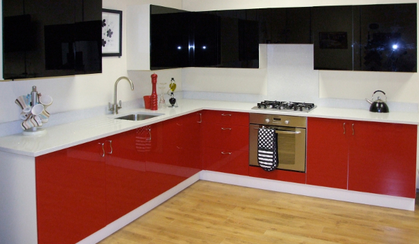 Acrylic kitchen cabinets